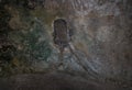 Niche hollowed in the wall for ritual candles in the Tomb of the Prophets on the Mount Eleon - Mount of Olives in East Jerusalem