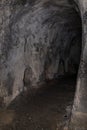 One of the side passages with burials in the Tomb of the Prophets on the Mount Eleon - Mount of Olives in East Jerusalem in Israel Royalty Free Stock Photo