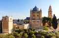 Benedictine Virgin Mary Dormition Abbey on Mount Zion, near Zion Gate outside walls of Jerusalem Old City in Israel Royalty Free Stock Photo