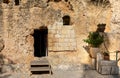 Burial chamber of Garden Tomb considered as place of burial and resurrection of Jesus Christ near Old City of Jerusalem, Israel Royalty Free Stock Photo