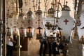 Jerusalem, Israel October 16, 2019: Interior of the Church of the Holy Sepulchre, Holy vessels Royalty Free Stock Photo