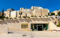 Panoramic view of Jewish Quarter hill over Davidson Center excavation archeological park in Jerusalem Old City in Israel Royalty Free Stock Photo