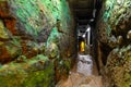 Siloam Tunnel underground path underneath ancient City of David in Kidron Valley aside of Jerusalem Old city in Israel