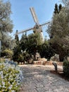 Stone windmill located in the Montefiore neighborhood of Jerusalem, Israel Royalty Free Stock Photo