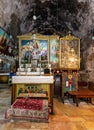Tomb of Mary holy place in Church of the Sepulchre of Saint Mary, known as Tomb of Virgin Mary, near Jerusalem, Israel Royalty Free Stock Photo