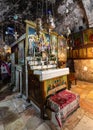 Tomb of Mary holy place in Church of the Sepulchre of Saint Mary, known as Tomb of Virgin Mary, near Jerusalem, Israel Royalty Free Stock Photo