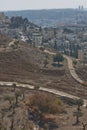View of Holy city of Jerusalem in Israel from the Mount of Olives Royalty Free Stock Photo