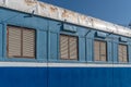 An old railroad car at the first train station in central Jerusalem, Israel Royalty Free Stock Photo