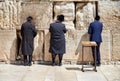 Jerusalem Israel. Orthodox praying at the wailing wall Royalty Free Stock Photo