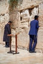 Jerusalem Israel. Orthodox praying at the wailing wall