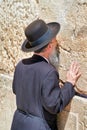 Jerusalem Israel. Orthodox praying at the wailing wall