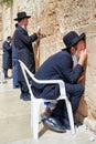 Jerusalem Israel. Orthodox praying at the wailing wall