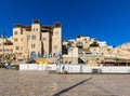 Panoramic view of Jewish quarter and Zion Mount beside Western Wall Plaza square and Holy Temple Mount in historic Old City of Royalty Free Stock Photo