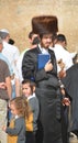 Portrait of Hasidism man and children Jewish religious sect