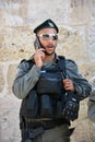 Portrait of Israel Defense Forces downtowm Jerusalem,