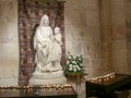 JERUSALEM, ISRAEL- SEPTEMBER, 20, 2016: close up of a statue of st anne in jerusalem