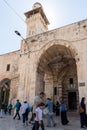 The main entrance to the Medresse building near to the Dome of the Rock building on the Temple Mount in the Old City in Jerusalem Royalty Free Stock Photo