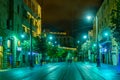 JERUSALEM, ISRAEL, SEPTEMBER 7, 2018: Night view of Jaffa street in Jerusalem, Israel Royalty Free Stock Photo