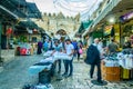 JERUSALEM, ISRAEL, SEPTEMBER 7, 2018: People are passing through Damascus gate in Jerusalem, Israel