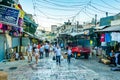 JERUSALEM, ISRAEL, SEPTEMBER 7, 2018: People are passing through Damascus gate in Jerusalem, Israel