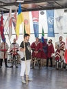 Rewarding the Knight - Winner at the festival `Knights of Jerusalem` in Jerusalem, Israel. Royalty Free Stock Photo