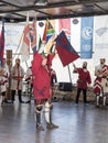 Rewarding the Knight - Winner at the festival `Knights of Jerusalem` in Jerusalem, Israel. Royalty Free Stock Photo