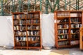 Jerusalem, Israel - September 11, 2011: Shelves with Holy Books at the Western Wall in Jerusalem.