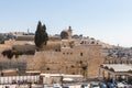 Jerusalem, Israel, September 07, 2019 : View of the East Wall, El Fahria Mosque and Al Aqsa Mosque in the Old City in Jerusalem, I
