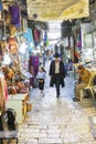 Jerusalem, Israel 09/11/2016: Shopping street in the old city. The path of Jesus Royalty Free Stock Photo