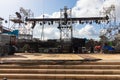 Stage ready for official Israeli Remembrance Day and Independence Day ceremonies. Mount Herzl Park