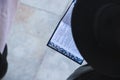 A top view of an ultra-Orthodox Jewish man praying during the morning prayer service at the Western Wall Royalty Free Stock Photo