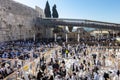 Top view of the Western Wall during the morning prayer on Passover, Royalty Free Stock Photo