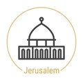 Jerusalem, Israel Vector Line Icon