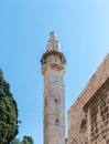 Jerusalem, Israel. View of the Omar Mosque from the courtyard of the Church of the Holy Sepulchre Royalty Free Stock Photo