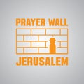 Jerusalem, Israel. Western Prayer wall. logo or icon template Royalty Free Stock Photo
