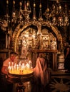 JERUSALEM - Juli 15: Stone of the Anointing of Jesus in the Hol Royalty Free Stock Photo