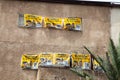 Shas election posters on the wall of a residential building in Jerusalem