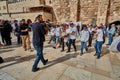 Jerusalem - 15 November, 2016: Many people participate Bar Mitzva celebration at old Jerusalem