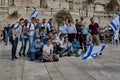 Jerusalem - 15 November, 2016: Many people participate Bar Mitzva celebration at old Jerusalem