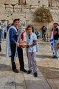 Jerusalem - 15 November, 2016: Many people participate Bar Mitzva celebration at old Jerusalem