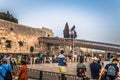 Jerusalem - October 03, 2018: Jews praying in the Western Wall in the old City of Jerusalem, Israel Royalty Free Stock Photo