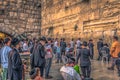 Jerusalem - October 03, 2018: Jews praying in the Western Wall in the old City of Jerusalem, Israel Royalty Free Stock Photo