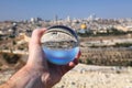 Jerusalem Old City glass ball reflection Royalty Free Stock Photo
