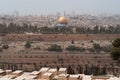 Jerusalem, Old City, Israel, Middle East, sandstorm, Dome of the Rock, skyline, Holy Land, religion, islam, Mount of Olives Royalty Free Stock Photo