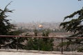 Jerusalem, Old City, Israel, Middle East, sandstorm, Dome of the Rock, skyline, Holy Land, religion, islam, place of worship Royalty Free Stock Photo