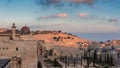 Jerusalem Old City at sunset Royalty Free Stock Photo