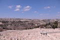 Jerusalem Old city and the Temple Mount, Dome of the Rock and Al Aqsa Mosque, slopes of Mount of Olives Royalty Free Stock Photo