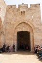 Jerusalem - Palestine, Israel: 23 April 2022. Jaffa Gate of the old city of Jerusalem.