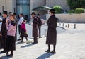 Jerusalem, Palestine, Israel-August 14, 2015 - Orthodox Jews in the Old city. An ultra-orthodox jewish or Haridi man in