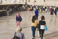 Jerusalem Palestine 08.04.2019 Western wall world famous pilgrimage destination for crowds of people who came here for praying